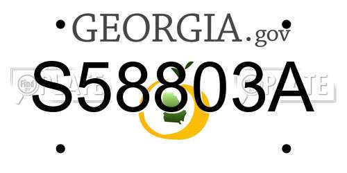 S58803A Georgia License Plate