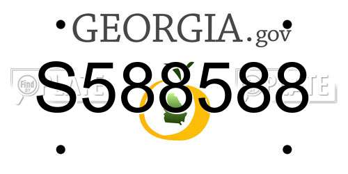 S588588 Georgia License Plate