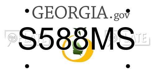 S588MS Georgia License Plate