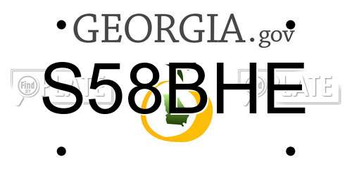 S58BHE Georgia License Plate