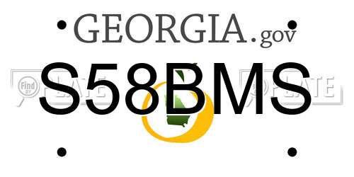 S58BMS Georgia License Plate