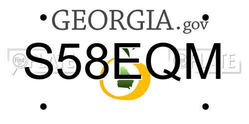 S58EQM Georgia License Plate
