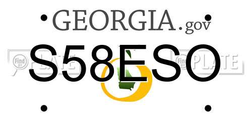 S58ESO Georgia License Plate