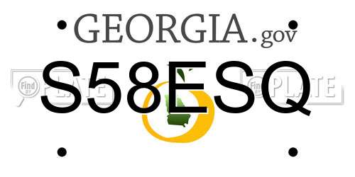 S58ESQ Georgia License Plate