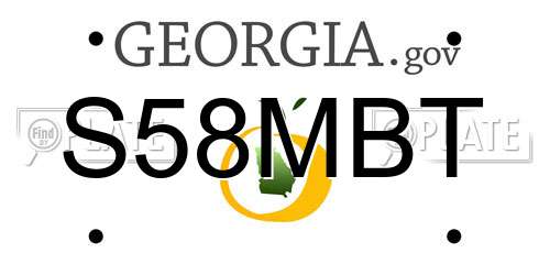 S58MBT Georgia License Plate