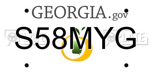 S58MYG Georgia License Plate