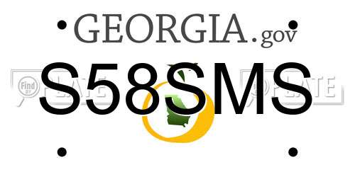 S58SMS Georgia License Plate