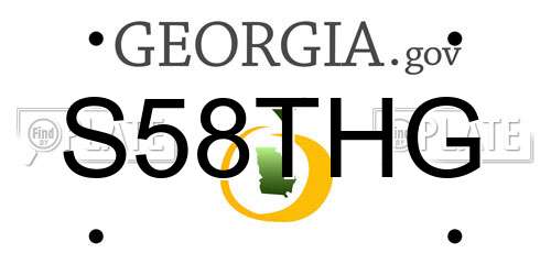S58THG Georgia License Plate