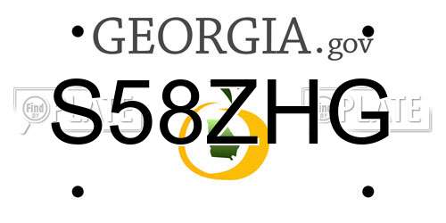 S58ZHG Georgia License Plate