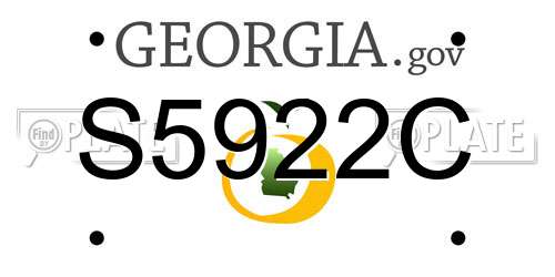 S5922C Georgia License Plate
