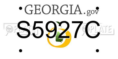 S5927C Georgia License Plate
