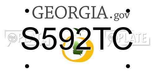 S592TC Georgia License Plate