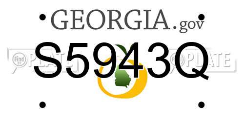 S5943Q Georgia License Plate