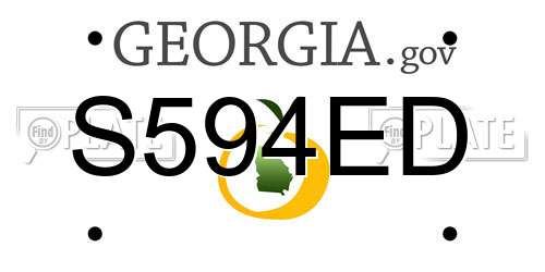 S594ED Georgia License Plate