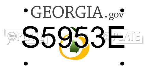 S5953E Georgia License Plate