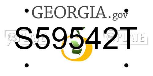 S59542T Georgia License Plate