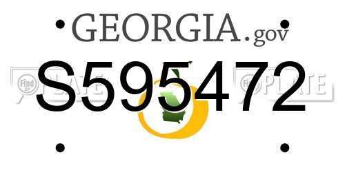 S595472 Georgia License Plate