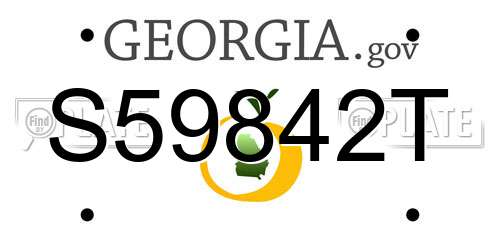 S59842T Georgia License Plate
