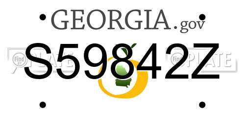 S59842Z Georgia License Plate