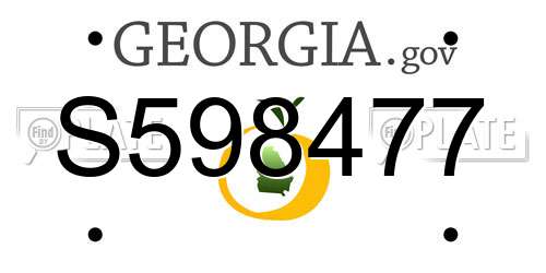 S598477 Georgia License Plate