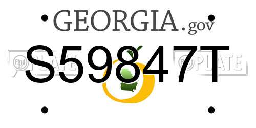 S59847T Georgia License Plate