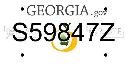 S59847Z Georgia License Plate