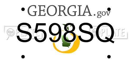 S598SQ Georgia License Plate