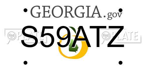 S59ATZ Georgia License Plate