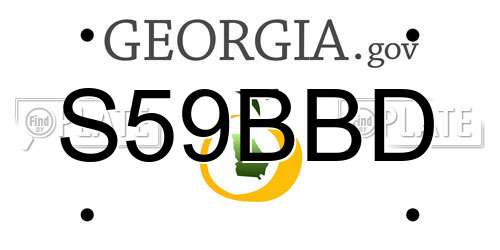 S59BBD Georgia License Plate