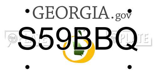 S59BBQ Georgia License Plate