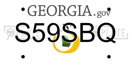 S59SBQ Georgia License Plate