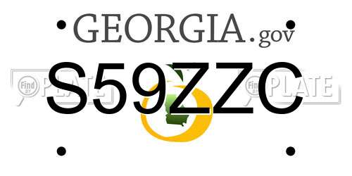 S59ZZC Georgia License Plate