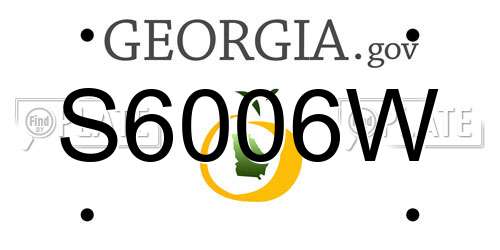 S6006W Georgia License Plate
