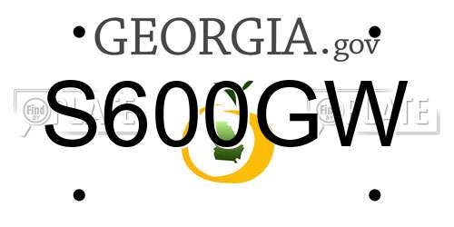 S600GW Georgia License Plate