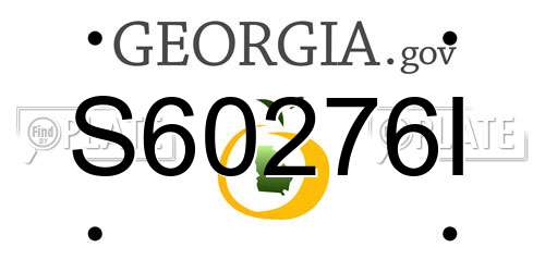 S60276I Georgia License Plate