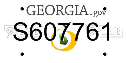 S607761 Georgia License Plate