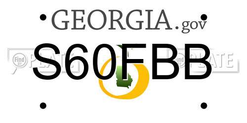 S60FBB Georgia License Plate