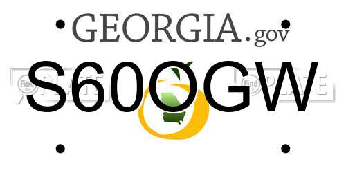 S60OGW Georgia License Plate