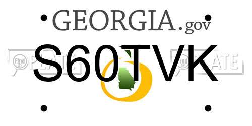 S60TVK Georgia License Plate