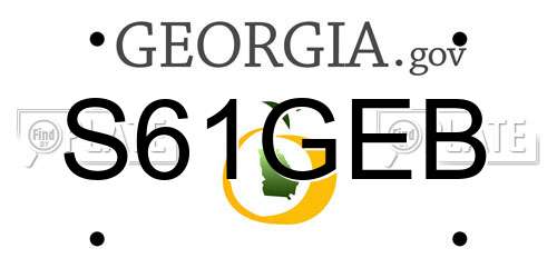 S61GEB Georgia License Plate