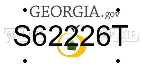 S62226T Georgia License Plate