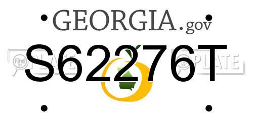 S62276T Georgia License Plate
