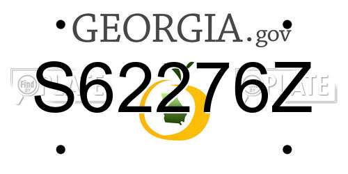 S62276Z Georgia License Plate