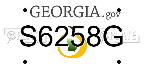 S6258G Georgia License Plate