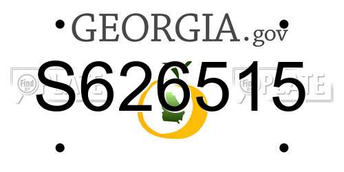 S626515 Georgia License Plate