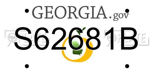 S62681B Georgia License Plate