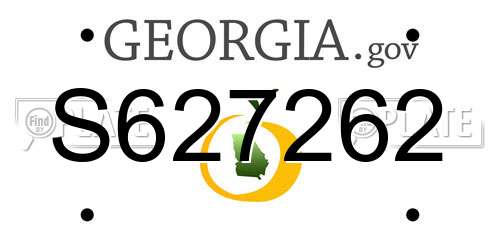 S627262 Georgia License Plate