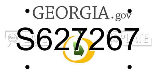 S627267 Georgia License Plate
