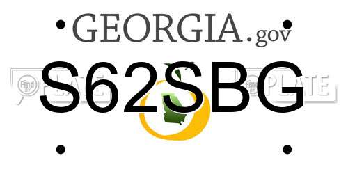 S62SBG Georgia License Plate