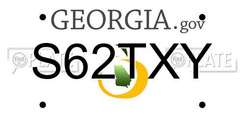 S62TXY Georgia License Plate